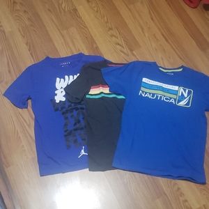 3 Boys L 14 16 shirt lot Nautica Arizona Jordan